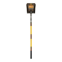Seymour Midwest Structron S700 SpringFlex 9 1/2" Square Point Shovel with Rear Rolled Step and 48" Fiberglass Handle 49732