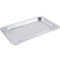 Bon Chef 5407 22" x 14" x 1" Stainless Steel 4.5 Qt. Full Size Rectangular Laurel Design Food Pan