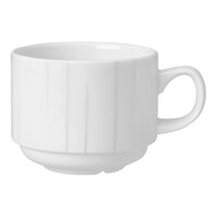 Steelite Distinction Alina 7.5 oz. White Embossed Stack Cup - 36/Case