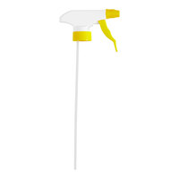 Lavex 9" Adjustable Yellow Plastic Spray Bottle Trigger - 12/Pack