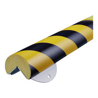 Ideal Warehouse Knuffi 3 1/4' x 1 1/4" Black and Yellow Type WPK-A+ Corner Guard Wall Protection Kit 60-6865