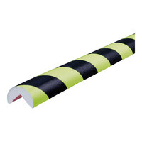 Ideal Warehouse Knuffi 3 1/4' x 1 9/16" Fluorescent Black and Yellow Type A Corner Guard 60-6702-4