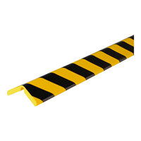 Ideal Warehouse Knuffi 3 1/4' x 2 3/8" Black and Yellow Type H+ Flex Corner Guard Flex 60-6886