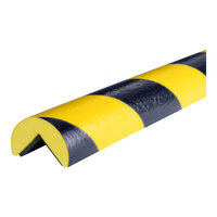 Ideal Warehouse Knuffi 3 1/4' x 1 9/16" Black and Yellow Type A Magnetic Corner Guard 60-6910