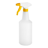 Lavex 24 oz. Plastic Bottles with Yellow Spray Trigger - 12/Pack
