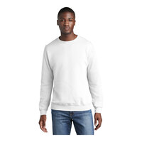 Port & Company PC78 Unisex Customizable White Core Fleece Crewneck Sweatshirt - Cotton / Poly Blend - 4X