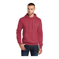 Port & Company PC78H Unisex Heather Red Core Fleece Pullover Hoodie Sweatshirt - Cotton / Poly Blend - Extra Large