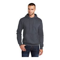 Port & Company PC78H Unisex Heather Navy Core Fleece Pullover Hoodie Sweatshirt - Cotton / Poly Blend - Large