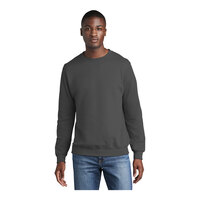 Port & Company PC78 Unisex Customizable Charcoal Core Fleece Crewneck Sweatshirt - Cotton / Poly Blend - XL