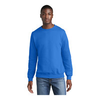 Port & Company PC78 Unisex Customizable Royal Core Fleece Crewneck Sweatshirt - Cotton / Poly Blend - XL