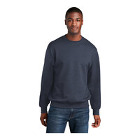 Port & Company PC78 Unisex Customizable Heather Navy Core Fleece Crewneck Sweatshirt - Cotton / Poly Blend - 3X