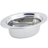 Bon Chef 5303 13" x 9" x 5" Stainless Steel 3.75 Qt. Full Size Oval Bolero Design Food Pan