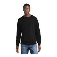Port & Company PC78 Unisex Customizable Jet Black Core Fleece Crewneck Sweatshirt - Cotton / Poly Blend - 4X