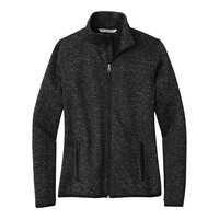 Port Authority L232 Women's Customizable Black Heather Fleece Sweater Jacket - 3X