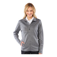 Edwards 6440 Women's Customizable Gray Heather / Black Performance Tek Full-Zip Sweater / Jacket - Fleece