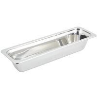 Bon Chef 5312 21" x 7" x 4" Stainless Steel 4 Qt. Half Size Long Rectangular Bolero Design Food Pan