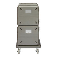 Cambro Pro Cart Ultra Tall Charcoal Gray Pan Carrier with 2 Passive Compartments and Security Package PCU1600PPSP615