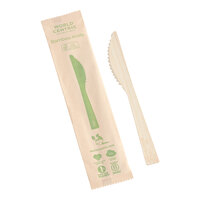 World Centric 6 11/16" Wrapped Compostable Bamboo Knife - 750/Case