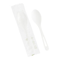 World Centric 6" Wrapped Compostable TPLA Spoon - 750/Case