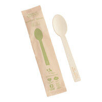 World Centric 6 11/16" Wrapped Compostable Bamboo Spoon - 750/Case