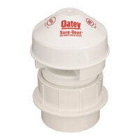 Oatey 39254 Sure-Vent 1 1/2" 20 Branch, 8 Stack DFU Air Admittance Valve with White PVC Straight Adapter