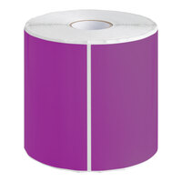 Lavex 5" x 7" Purple Semi-Gloss Paper Permanent Rectangular Inventory Label - 500/Roll