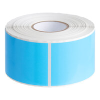 Lavex 2" x 4" Sky Blue Semi-Gloss Paper Permanent Rectangular Inventory Label - 500/Roll