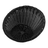 Tablecraft 13 1/2" Angled Round Black Polypropylene Basket