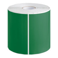 Lavex 5" x 7" Standard Green Semi-Gloss Paper Permanent Rectangular Inventory Label - 500/Roll