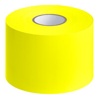 Lavex 3" x 9" Bright Yellow Semi-Gloss Paper Permanent Rectangular Inventory Label - 250/Roll