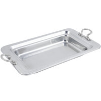 Bon Chef 5306HRSS 20" x 12" x 2" Stainless Steel 1 Gallon 3/4 Size Rectangular Bolero Design Food Pan with Round Stainless Steel Handles