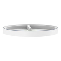 RAK Porcelain Sensate 9 3/8" White Porcelain Rimless Plate with Blue Edge - 6/Case