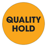 Tape Logic 2" Quality Hold Fluorescent Orange Semi-Gloss Paper Permanent Inventory Round Label - 500/Roll