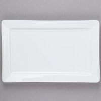 Libbey Slate 11" x 7" Ultra Bright White Wide Rim Rectangular Porcelain Plate - Sample