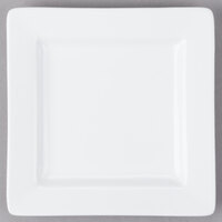 Libbey Slate 6 1/4" Ultra Bright White Wide Rim Square Porcelain Plate - Sample