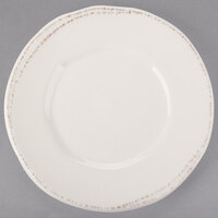 Libbey Farmhouse 6 3/8" Round Cream Wide Rim Porcelain Plate - Sample