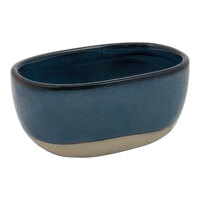 Front of the House Artefact 4" x 3" Indigo Porcelain Holder / Sugar Caddy - 6/Case