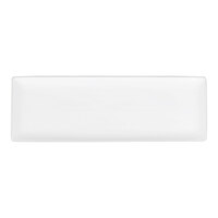 Libbey Slate 16 1/4" x 5 1/2" Ultra Bright White Coupe Rectangular Porcelain Tray - Sample