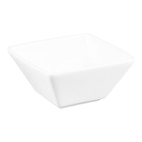 Libbey Slate 10 oz. Ultra Bright White Square Porcelain Bowl - Sample