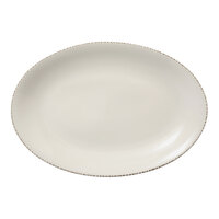 Libbey Farmhouse Coupe 11 3/4" x 8" Cream Porcelain Platter - Sample