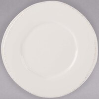 Libbey Farmhouse 8" Round Cream Wide Rim Porcelain Plate - Sample