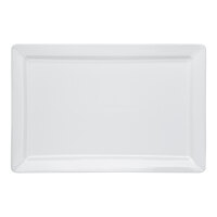 Libbey Slate Select 12" x 8" Ultra Bright White Embossed Wide Rim Rectangular Porcelain Plate - Sample