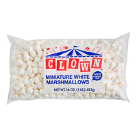 Clown Mini White Marshmallows 1 lb. - 12/Case