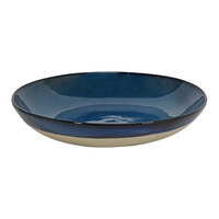 Front of the House Artefact 58 oz. Indigo Round Porcelain Low Bowl - 4/Case