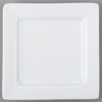 Libbey Slate 4" Ultra Bright White Wide Rim Square Micro Porcelain Plate - Sample