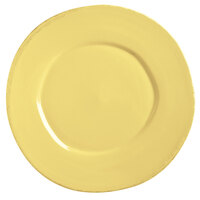 Libbey Farmhouse 9" Round Butter Yellow Medium Rim Porcelain Plate - Sample