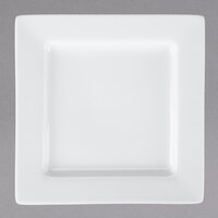 Libbey Slate 7 1/4" Ultra Bright White Wide Rim Square Porcelain Plate - Sample