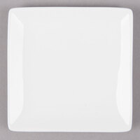 Libbey Slate 4" Ultra Bright White Coupe Square Porcelain Plate - Sample