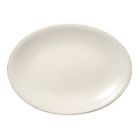 Libbey Farmhouse Coupe 13 1/2" x 10" Cream Porcelain Platter - Sample