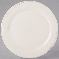 Libbey Farmhouse 7 7/8" Round Cream Medium Rim Porcelain Plate - Sample